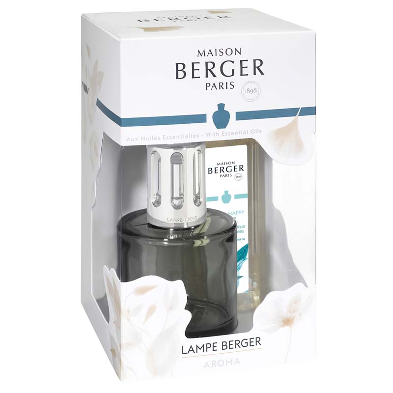 4813 Giftset Lampe Berger met 250 ml Aroma Happy - Maison Berger Paris - geschenkverpakking schuin